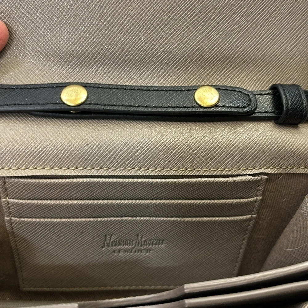 Neiman Marcus Black Leather Crossbody Purse​ - Picture 3 of 7